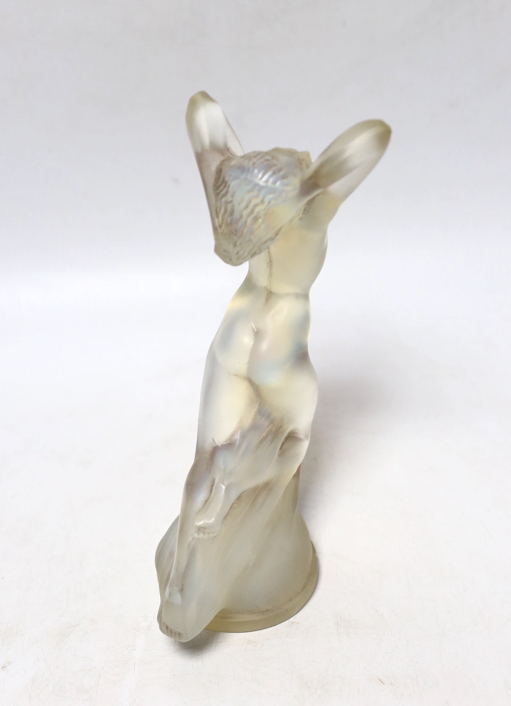 A Rene Lalique opalescent glass Vitesse car mascot, model 1160, c.1929